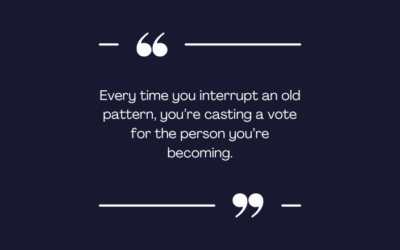 To break patterns you have to break patterns